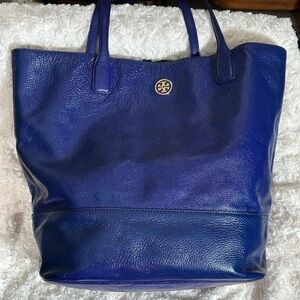 Tory Burch Blue Leather Tote